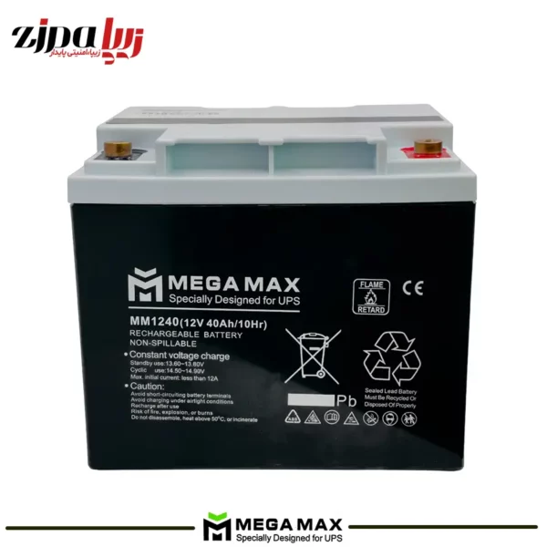 خرید باتری یو پی اس برند مگامکس 12 ولت 40 امپر megamax