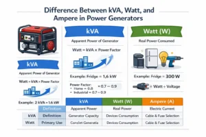 تفاوت کاوا، وات و آمپر در موتور برق