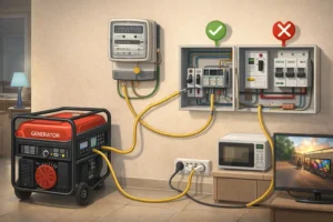 اتصال ایمن موتور برق به مصرف‌کننده‌ها و تابلو برق